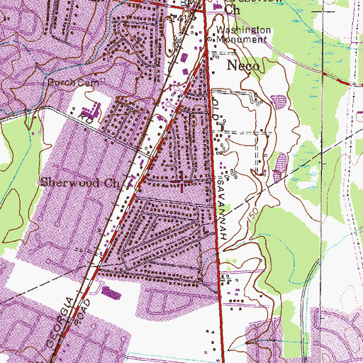 Topographic Map of Sherwood, GA
