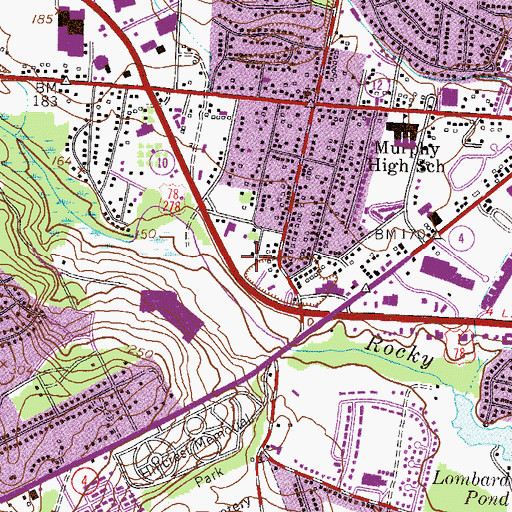 Topographic Map of Gordon Plaza Shopping Center, GA