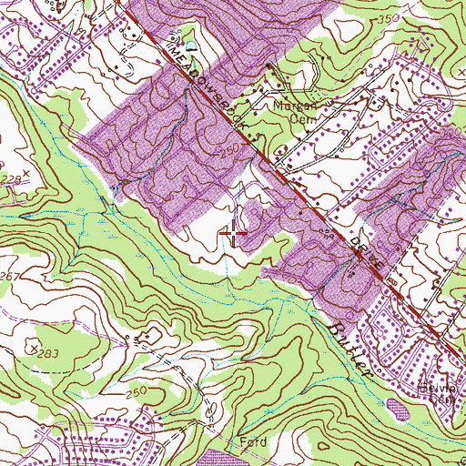 Topographic Map of Meadowbrook Elementary School, GA