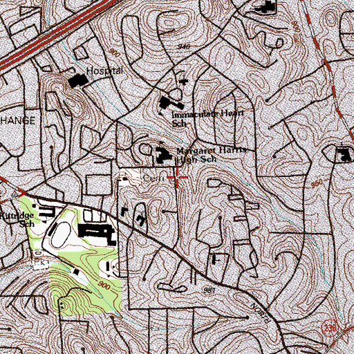 Topographic Map of Egleston Hospital Heliport, GA