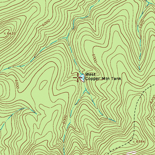 Topographic Map of West Copper Mountain Tank, AZ