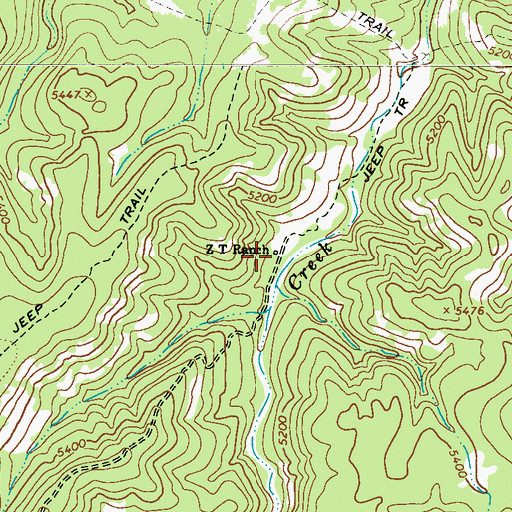 Topographic Map of Z T Ranch, AZ