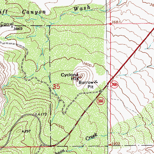 Topographic Map of Cyclone Hill, AZ