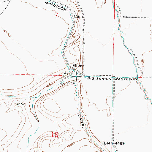 Topographic Map of Bannock Canal, ID