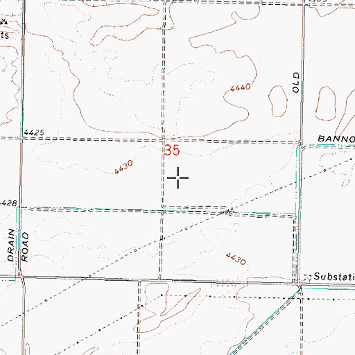 Topographic Map of Bannock Drain, ID