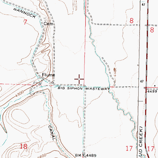 Topographic Map of Big Siphon Wasteway, ID