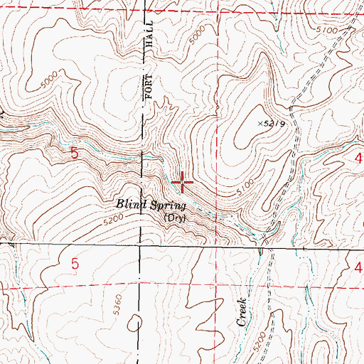 Topographic Map of Blind Spring, ID