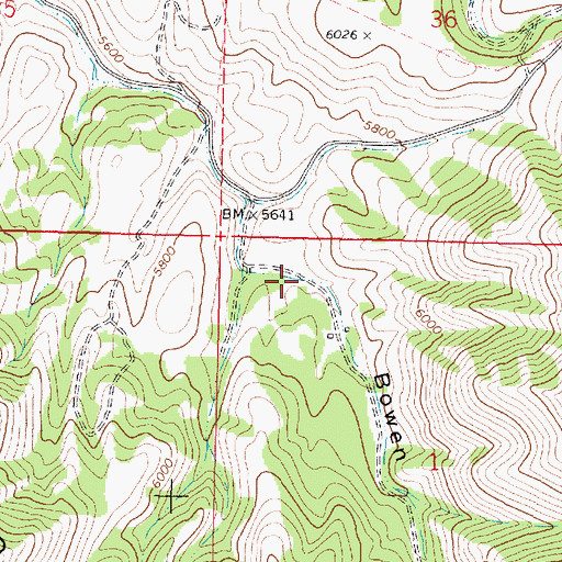 Topographic Map of Bowen Canyon, ID