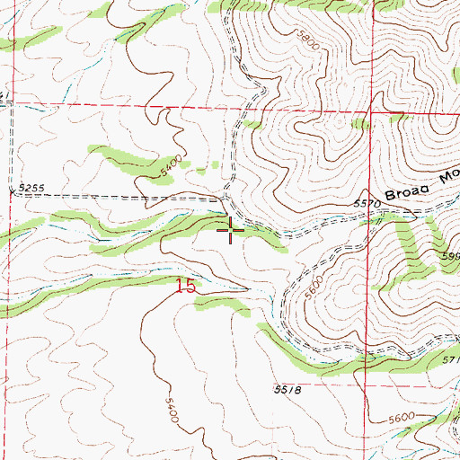 Topographic Map of Broad Mouth Canyon, ID