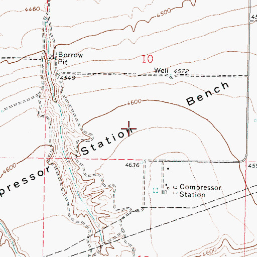 Topographic Map of Compressor Station Bench, ID