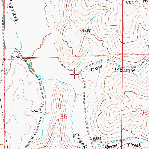 Topographic Map of Cow Hollow, ID
