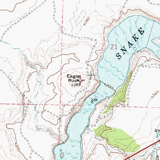 Topographic Map of Eagle Rock, ID