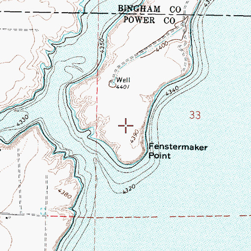 Topographic Map of Fenstermaker Point, ID