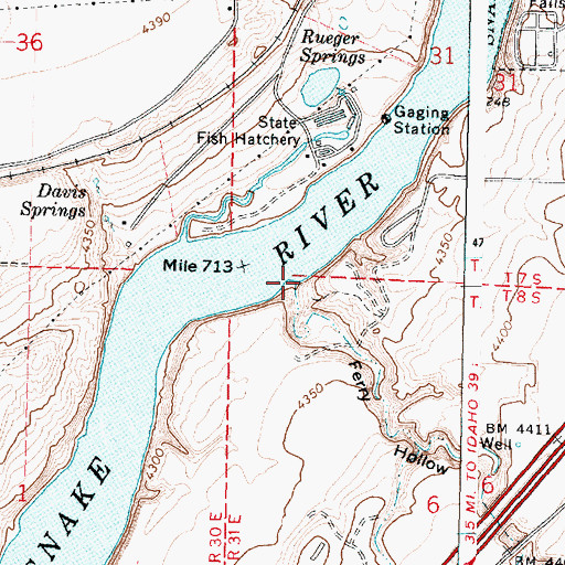 Topographic Map of Ferry Hollow, ID
