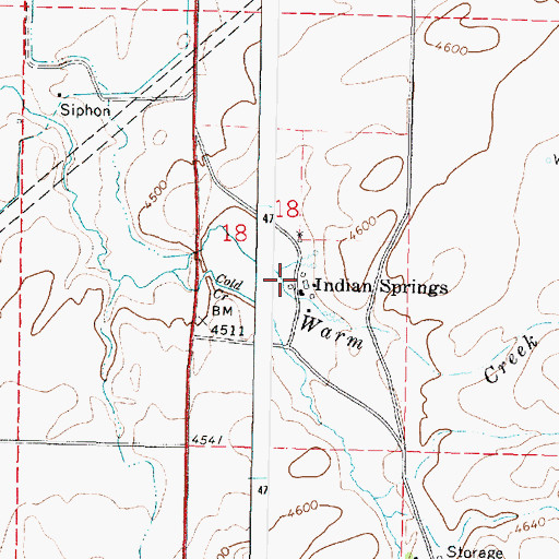 Topographic Map of Indian Springs, ID