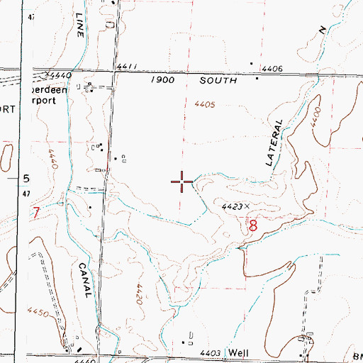 Topographic Map of Lateral N, ID