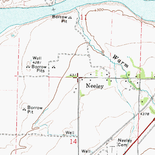 Topographic Map of Neeley, ID