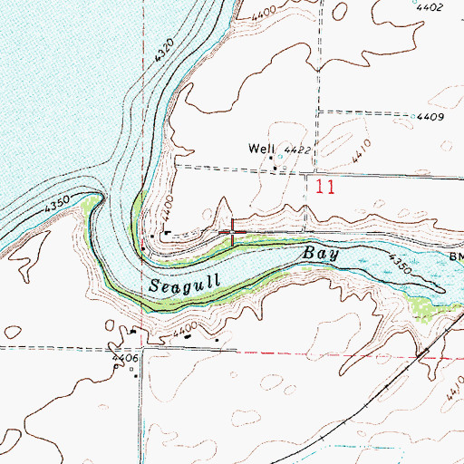 Topographic Map of Seagull Bay, ID