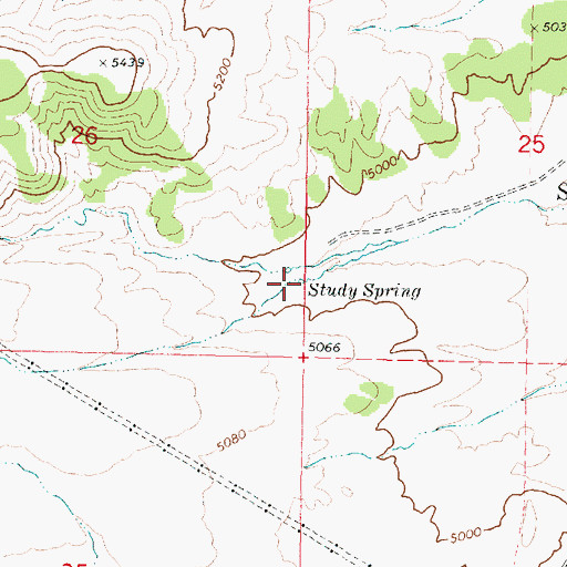Topographic Map of Study Spring, ID