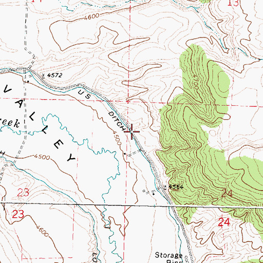 Topographic Map of U S Ditch, ID