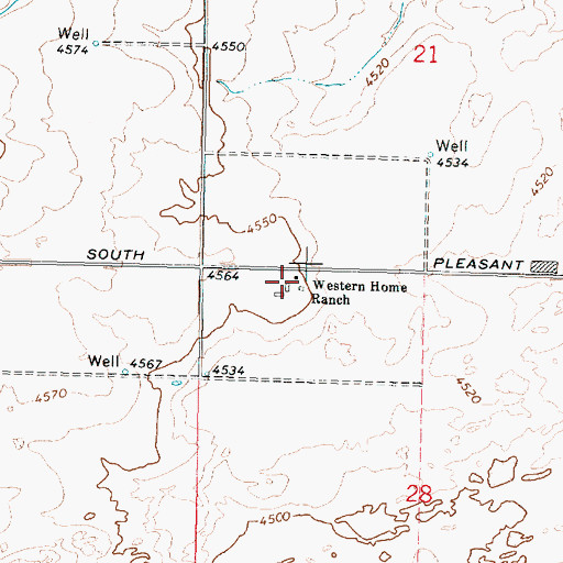 Topographic Map of Western Home Ranch, ID
