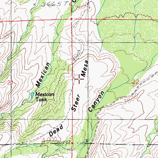 Topographic Map of Dead Steer Mesa, AZ