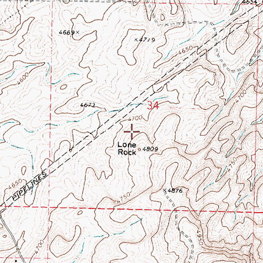 Topographic Map of Lone Rock, ID