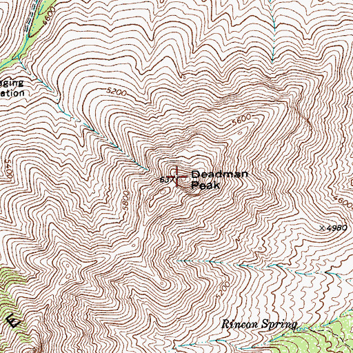 Topographic Map of Deadman Peak, AZ