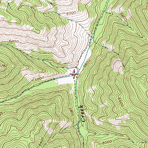 Topographic Map of Blue Lake Creek, ID