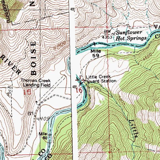 Topographic Map of Little Creek Guard Station, ID