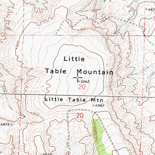 Topographic Map of Little Table Mountain, ID