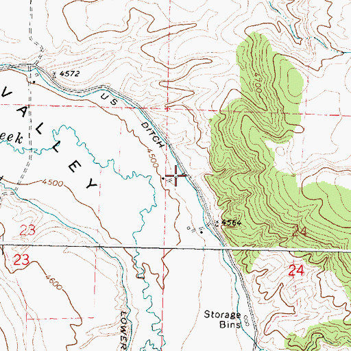 Topographic Map of US Ditch, ID