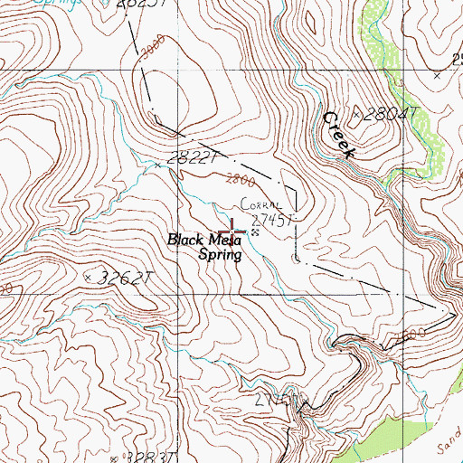 Topographic Map of Black Mesa Spring, AZ