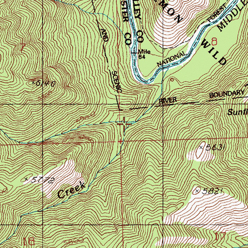 Topographic Map of West Fork Little Soldier Creek, ID