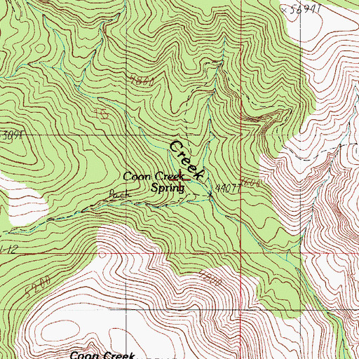 Topographic Map of Coon Creek Spring, AZ