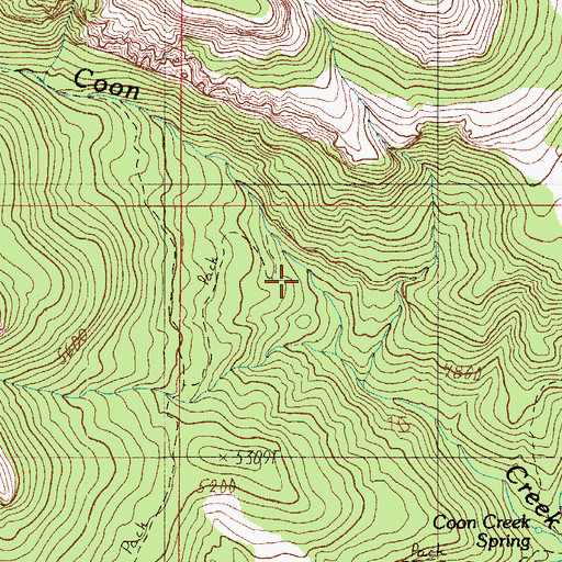 Topographic Map of Coon Spring Trail, AZ