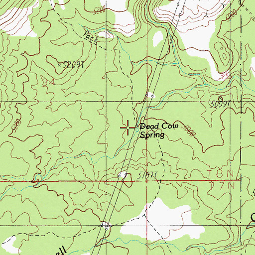 Topographic Map of Dead Cow Spring, AZ