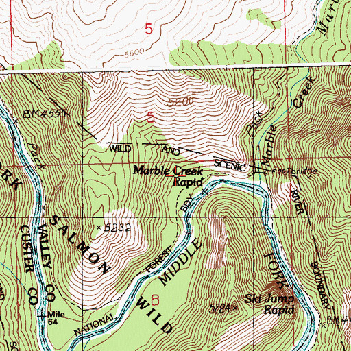 Topographic Map of Marble Creek Campground, ID