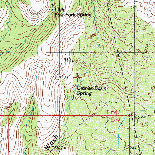 Topographic Map of Granite Basin Spring, AZ