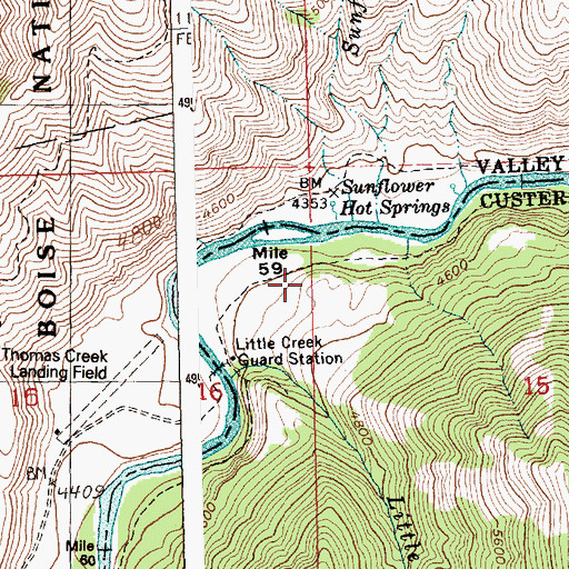 Topographic Map of Little Creek Campsite, ID