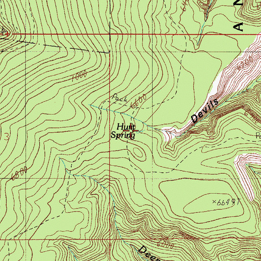 Topographic Map of Hunt Spring, AZ
