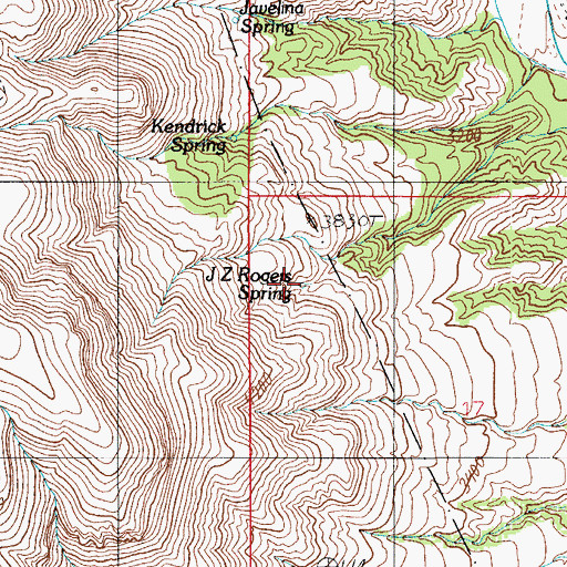 Topographic Map of J Z Rogers Spring, AZ