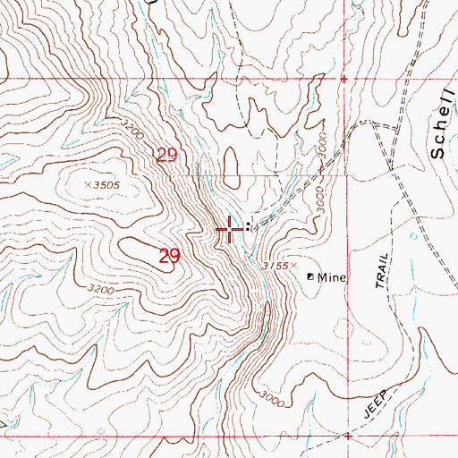 Topographic Map of Jack Shoe Ranch, AZ