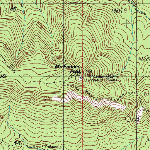 Topographic Map of McFadden Peak Lookout, AZ