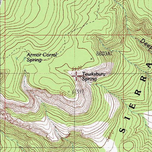 Topographic Map of Tewksbury Spring, AZ