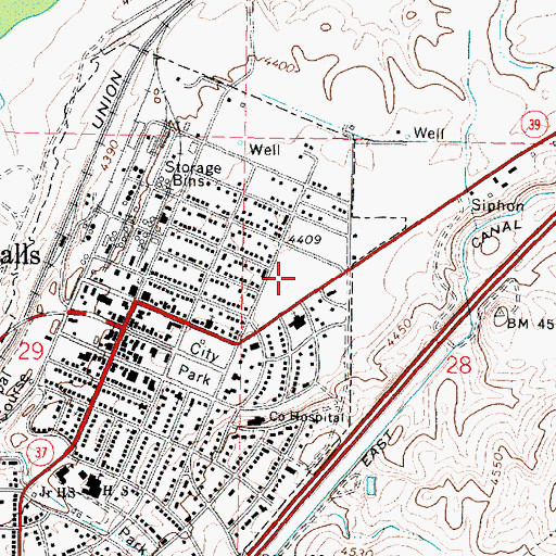 Topographic Map of William Thomas Middle School, ID