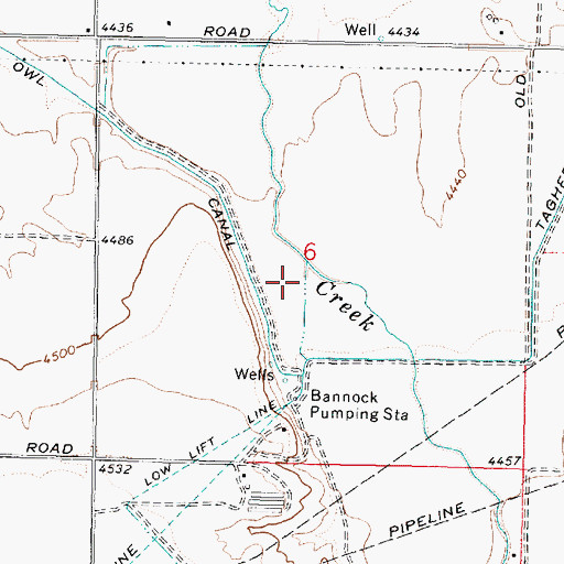 Topographic Map of Bannock Pumping Station, ID