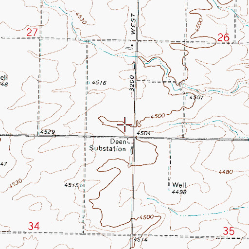 Topographic Map of Deen Substation, ID