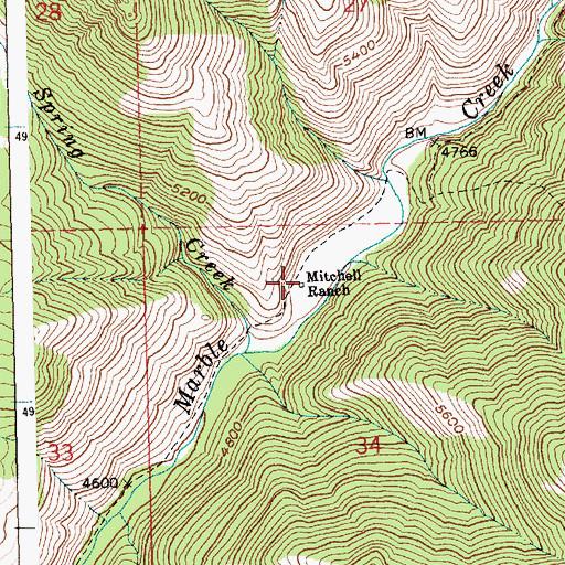 Topographic Map of Marble Creek Ranch, ID