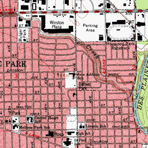 Topographic Map of Adams School, IL